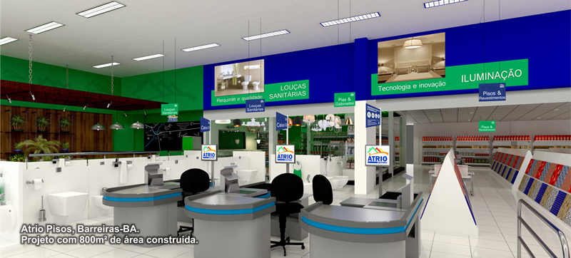 Atrio Pisos - Barreiras/BA - Projeto com 800m² de área construída.